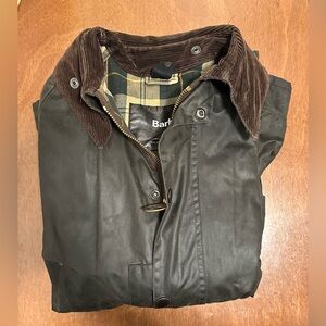 Barbour Bedale Green Waxed Jacket 42 (M/L fit), the complete set with vest/hood
